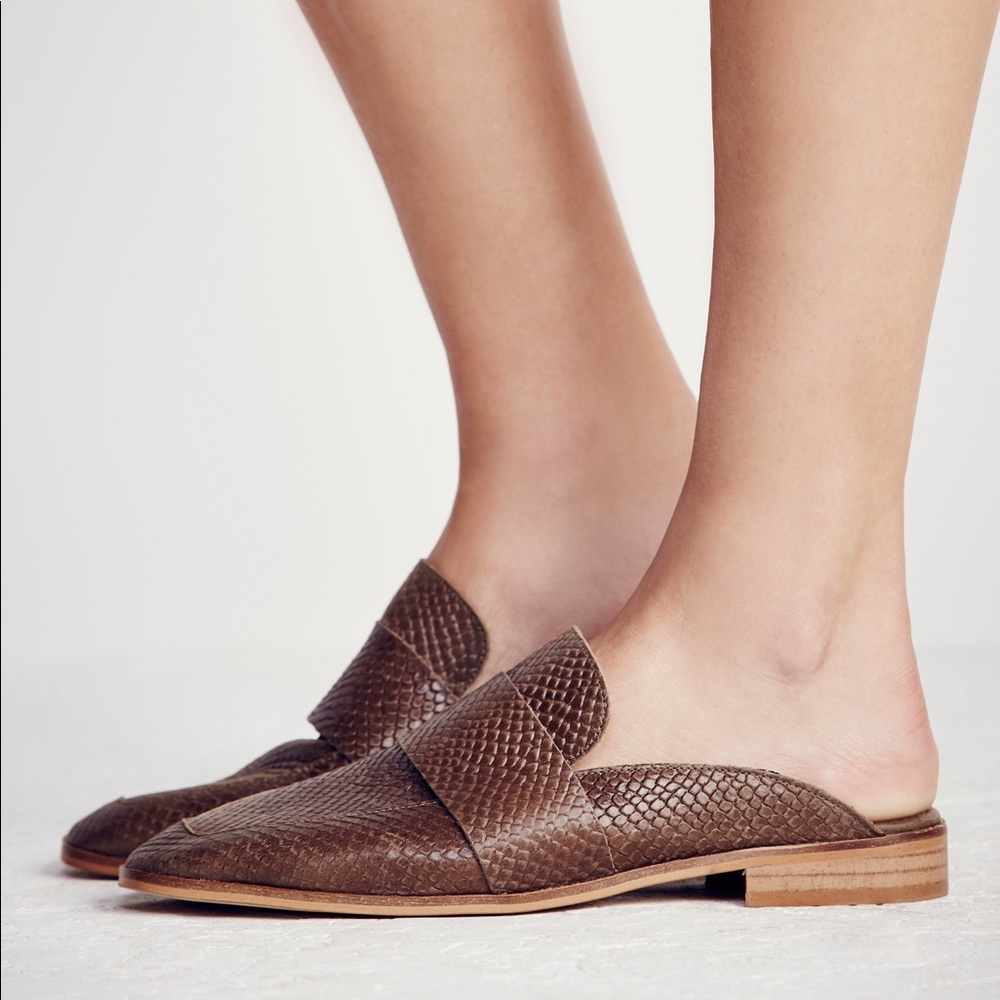 Free People “At Ease” leather mules